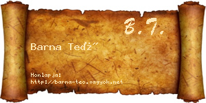 Barna Teó névjegykártya